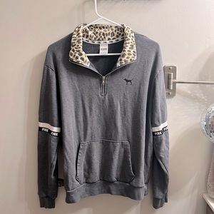 Pink grey and cheetah print zip up.